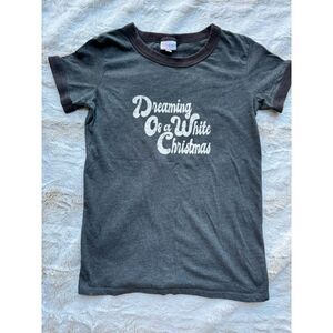 LuLaRoe Women's Christmas Graphic Dark Gray Short Sleeved T-Shirt Soft Comfy XS